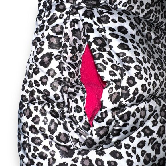 One Step Up Girls Puffer Vest Jacket Leopard Print Fleece Lined Sleeveles Medium - Picture 4 of 9